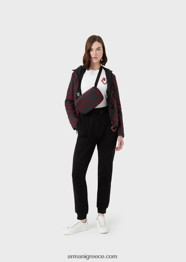 γυναίκες Armani Ζέρσεϊ τζάμπερ με γράμματα και κέντημα 4046R6452 άσπρο