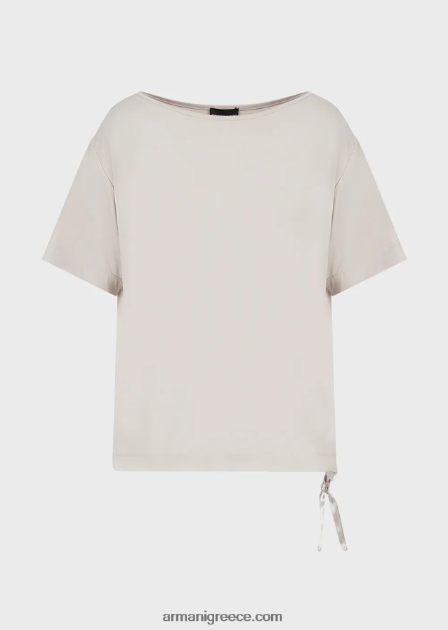 γυναίκες Armani Ζέρσεϊ-κρεπ πουκάμισο με μανίκια ρεγκλάν 4046R6469 γκρι περιστεριού