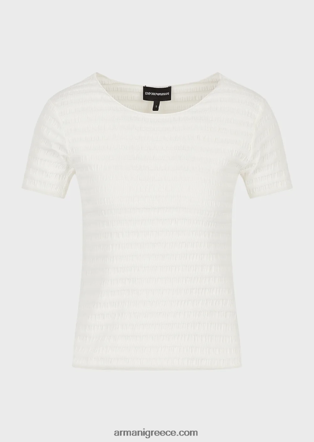 γυναίκες Armani κοντομάνικο τζάμπα σε βιολογικό ανάγλυφο ζέρσεϊ ζακάρ 4046R6474