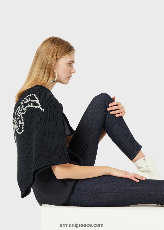 γυναίκες Armani T-shirt pima με λογότυπο αετού 4046R6486