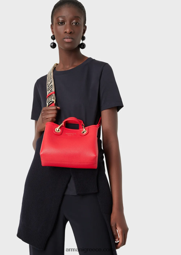 γυναίκες Armani T-shirt pima-jersey με λαιμόκοψη 4046R6487 μπλε