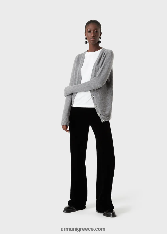 γυναίκες Armani T-shirt pima-jersey με λαιμόκοψη 4046R6488 άσπρο