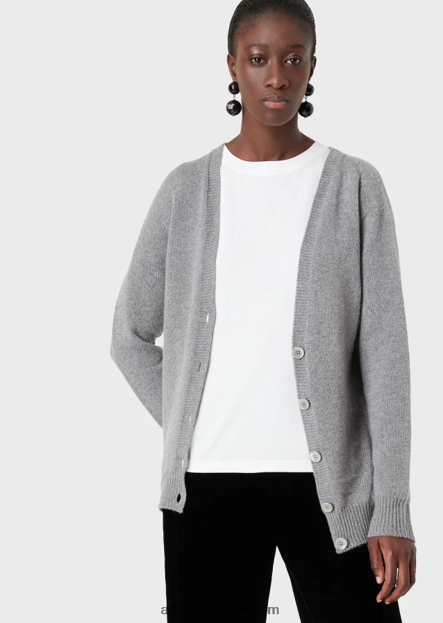 γυναίκες Armani T-shirt pima-jersey με λαιμόκοψη 4046R6488 άσπρο