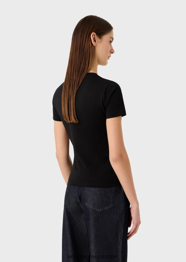 γυναίκες Armani μπλουζάκι με στάμπα ζέρσεϊ με στάμπα manga bear 4046R6453 μαύρος