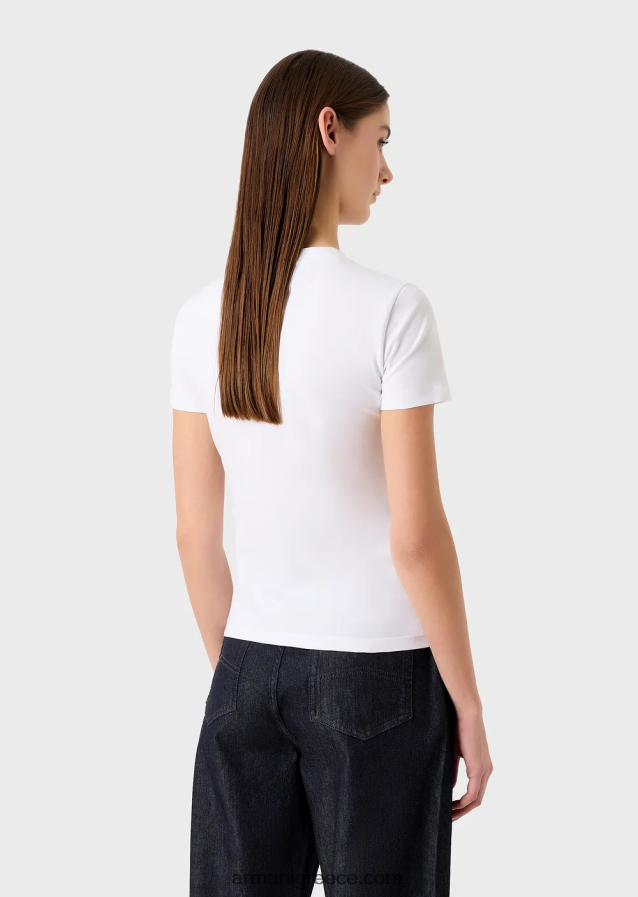 γυναίκες Armani μπλουζάκι με στάμπα ζέρσεϊ με στάμπα manga bear 4046R6454 άσπρο