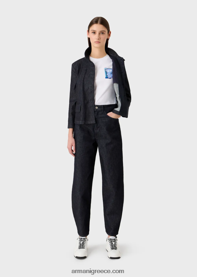 γυναίκες Armani μπλουζάκι με στάμπα ζέρσεϊ με στάμπα manga bear 4046R6454 άσπρο