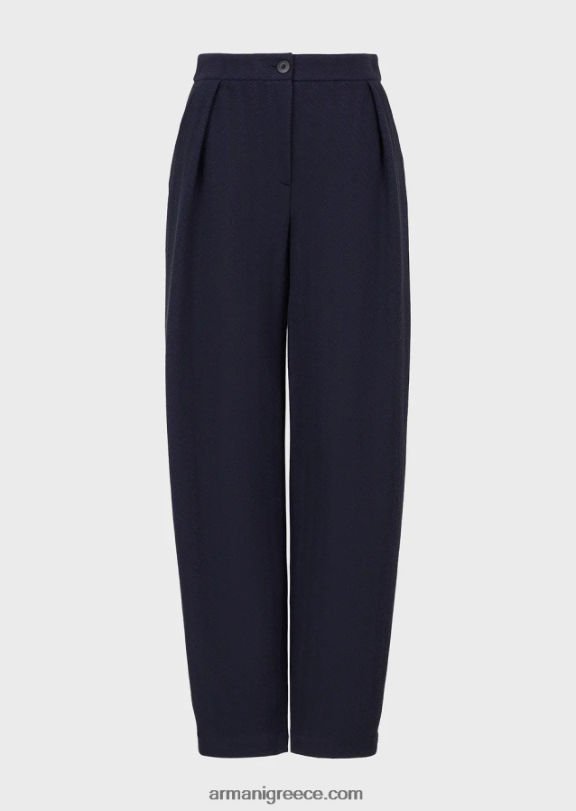 γυναίκες Armani παντελόνι ζέρσεϊ ψαροκόκαλο ζακάρ με βελάκια 4046R6266 μωβ