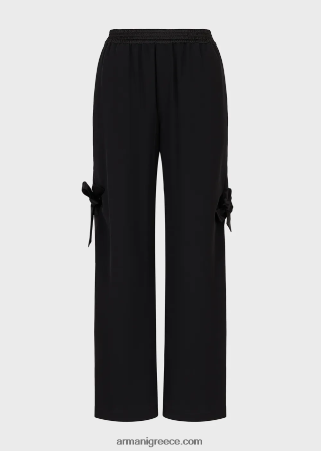 γυναίκες Armani τεχνικό σατέν παντελόνι με σατέν λεπτομέρειες 4046R6267