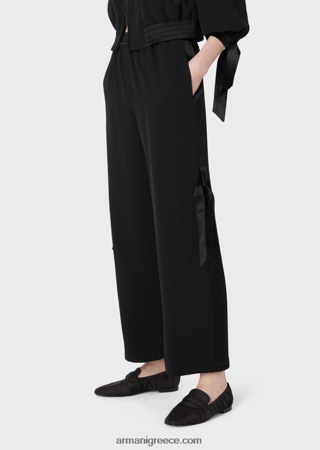 γυναίκες Armani τεχνικό σατέν παντελόνι με σατέν λεπτομέρειες 4046R6267