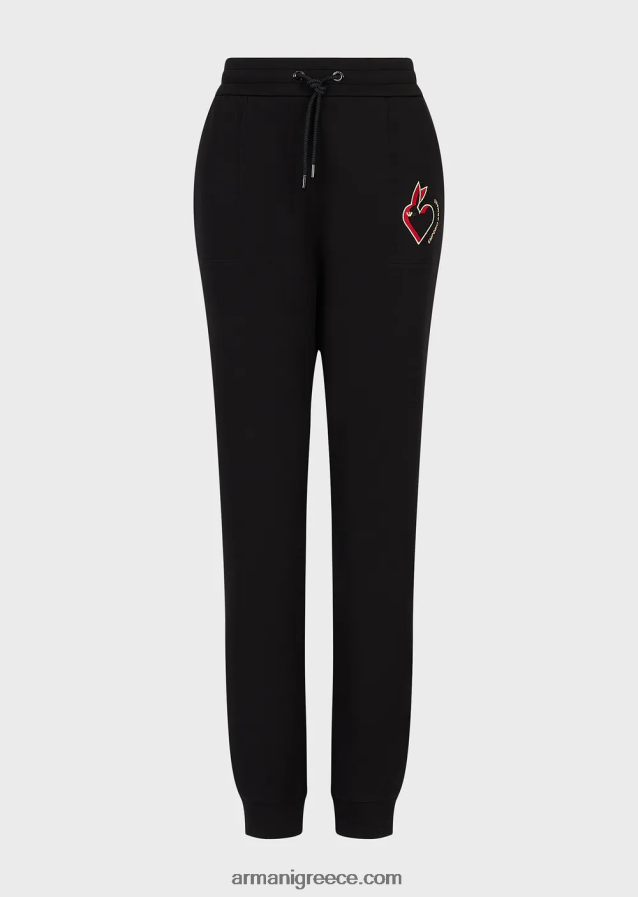 γυναίκες Armani διπλό παντελόνι με κέντημα 4046R6282 μαύρος