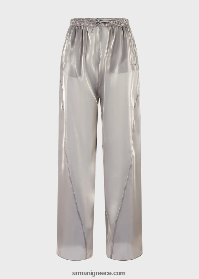 γυναίκες Armani παντελόνι με κορδόνια από ύφασμα με τρίλοβο 4046R6296