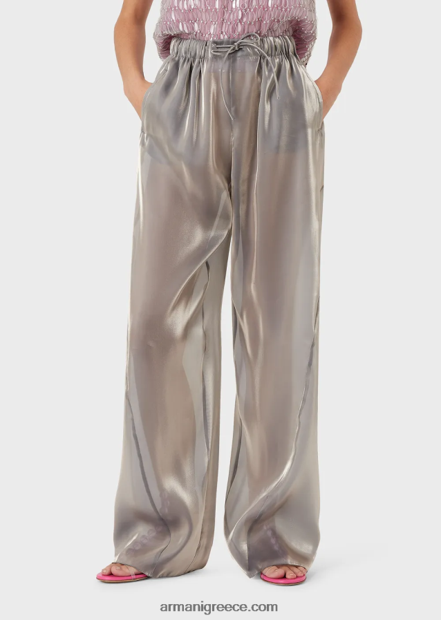 γυναίκες Armani παντελόνι με κορδόνια από ύφασμα με τρίλοβο 4046R6296