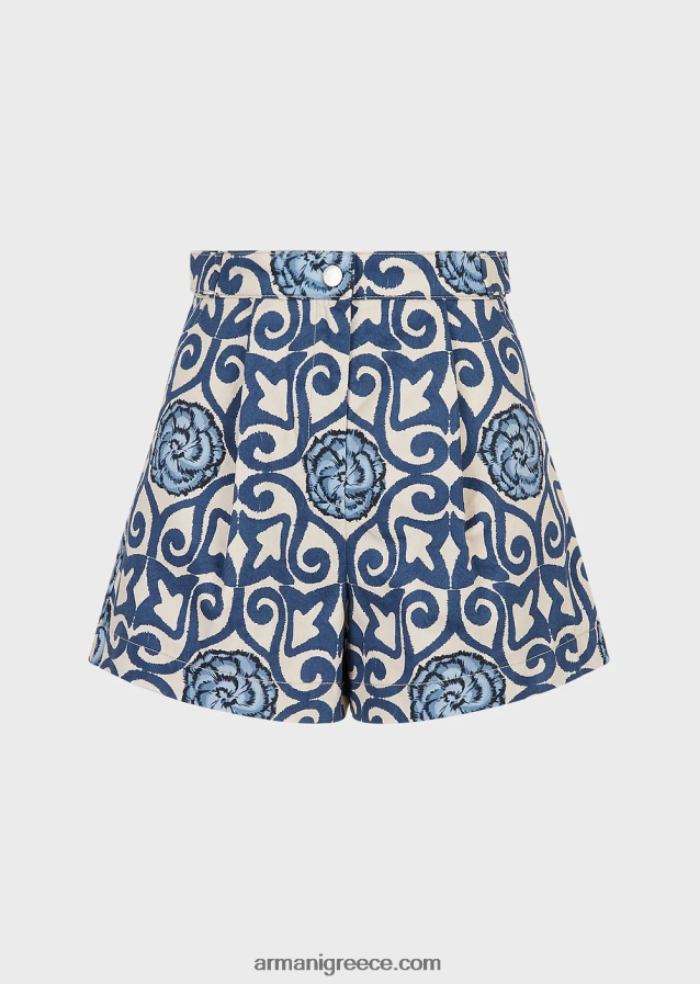 γυναίκες Armani βιώσιμη συλλογή οργανικά σορτς με βελάκια σε όλη την εκτύπωση 4046R6297 Τυπώνω