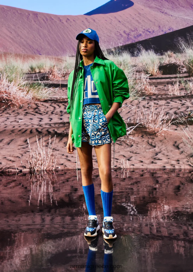 γυναίκες Armani βιώσιμη συλλογή οργανικά σορτς με βελάκια σε όλη την εκτύπωση 4046R6297 Τυπώνω