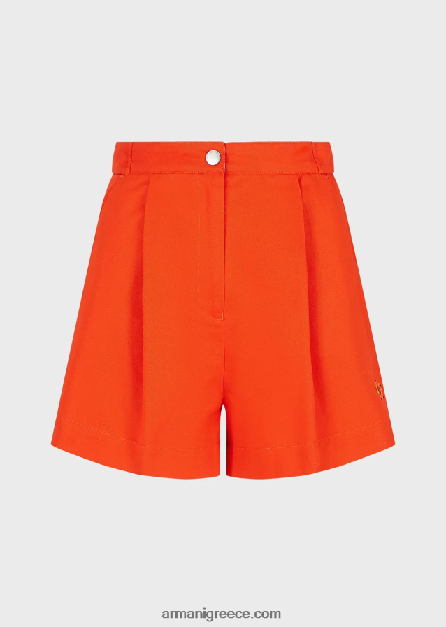 γυναίκες Armani βιώσιμη συλλογή οργανικό σορτς με βελάκια 4046R6298 πορτοκάλι
