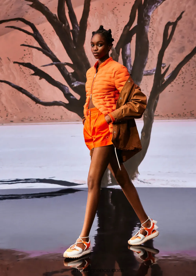 γυναίκες Armani βιώσιμη συλλογή οργανικό σορτς με βελάκια 4046R6298 πορτοκάλι