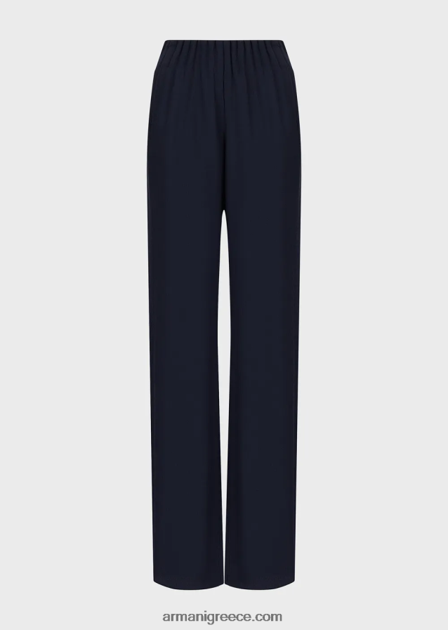 γυναίκες Armani παντελόνι από βισκόζη φρουά με μαζεμένη μέση 4046R6310