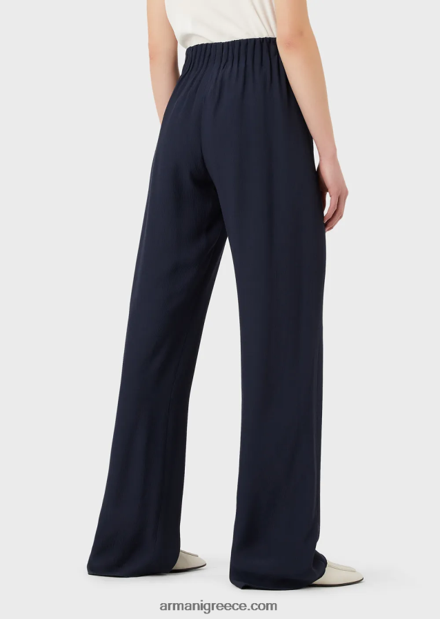 γυναίκες Armani παντελόνι από βισκόζη φρουά με μαζεμένη μέση 4046R6310