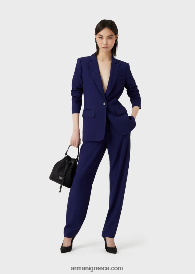 γυναίκες Armani ψηλόμεσο παντελόνι 7/8 σε ελαστική βισκόζη 4046R6275