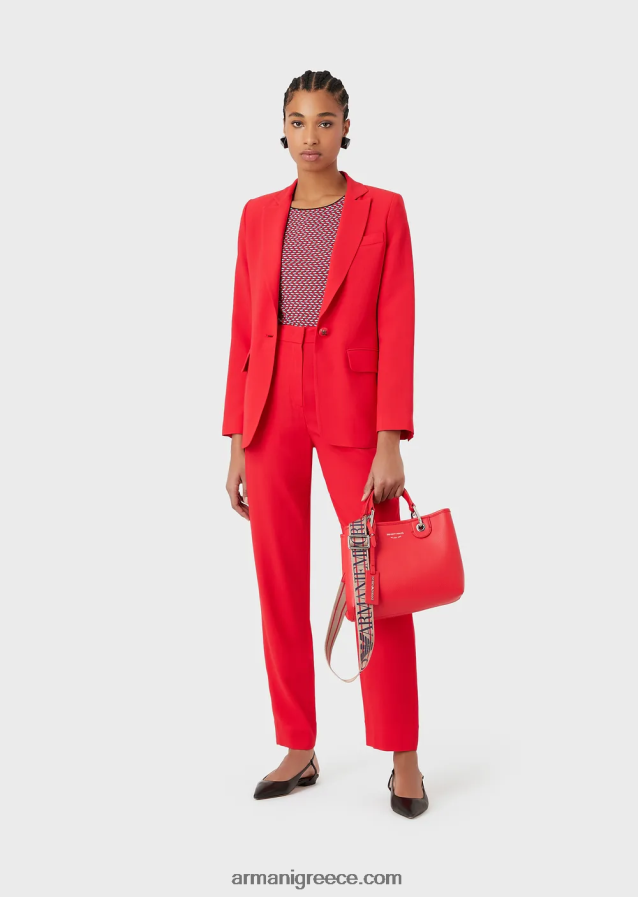 γυναίκες Armani ψηλόμεσο παντελόνι 7/8 σε ελαστική βισκόζη 4046R6276