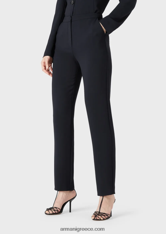 γυναίκες Armani παντελόνι υγρό κρεπ 7/8 4046R6284 ναυτικό μπλε