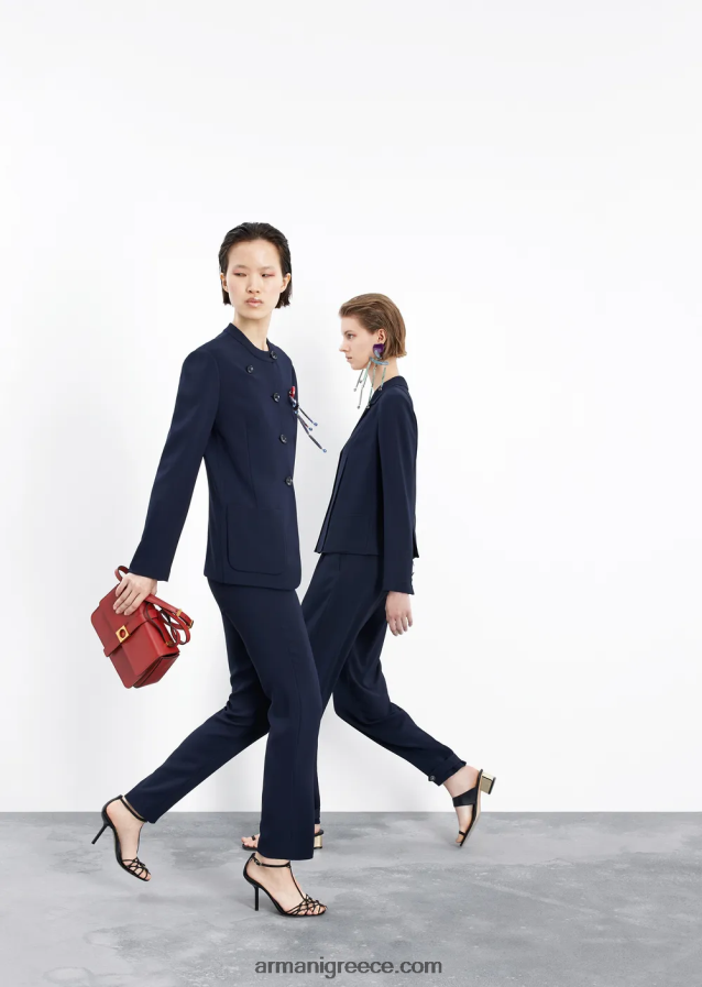 γυναίκες Armani παντελόνι υγρό κρεπ 7/8 4046R6284 ναυτικό μπλε