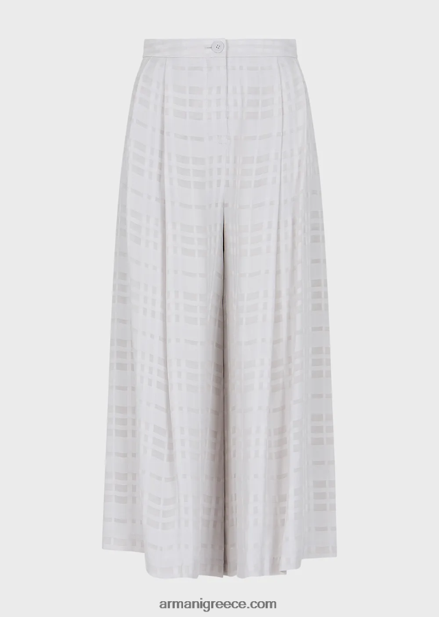 γυναίκες Armani τσέκαρε κουλότ βισκόζης 7/8 4046R6285 ανοιχτό γκρι