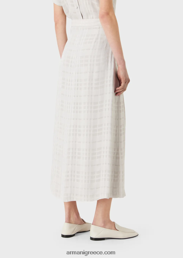 γυναίκες Armani τσέκαρε κουλότ βισκόζης 7/8 4046R6285 ανοιχτό γκρι