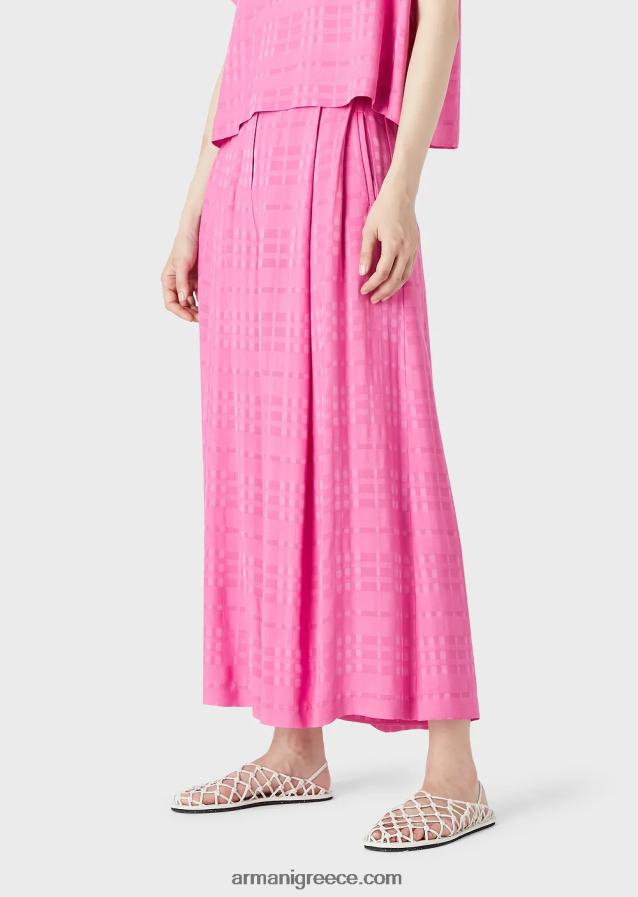 γυναίκες Armani τσέκαρε κουλότ βισκόζης 7/8 4046R6286 φουξία