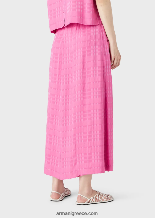 γυναίκες Armani τσέκαρε κουλότ βισκόζης 7/8 4046R6286 φουξία