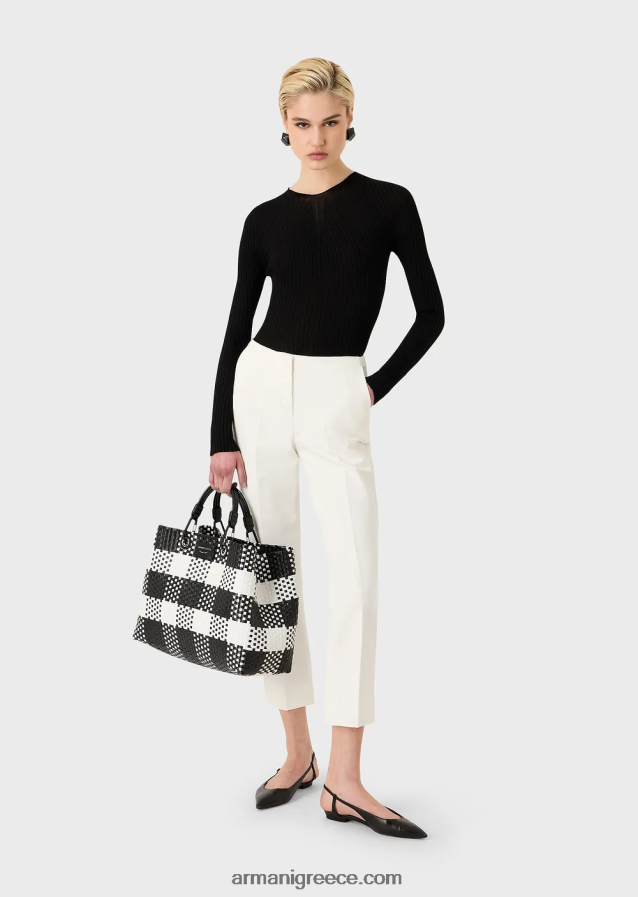 γυναίκες Armani παντελόνι 7/8 γκαμπαρντίνα 4046R6314 μαύρος