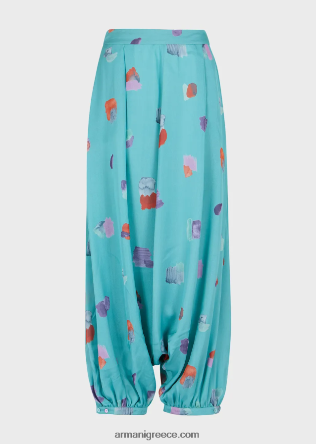 γυναίκες Armani Jodhpurs από μετάξι-σιφόν με ζωγραφική στάμπα 4046R6325