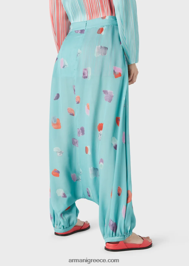 γυναίκες Armani Jodhpurs από μετάξι-σιφόν με ζωγραφική στάμπα 4046R6325