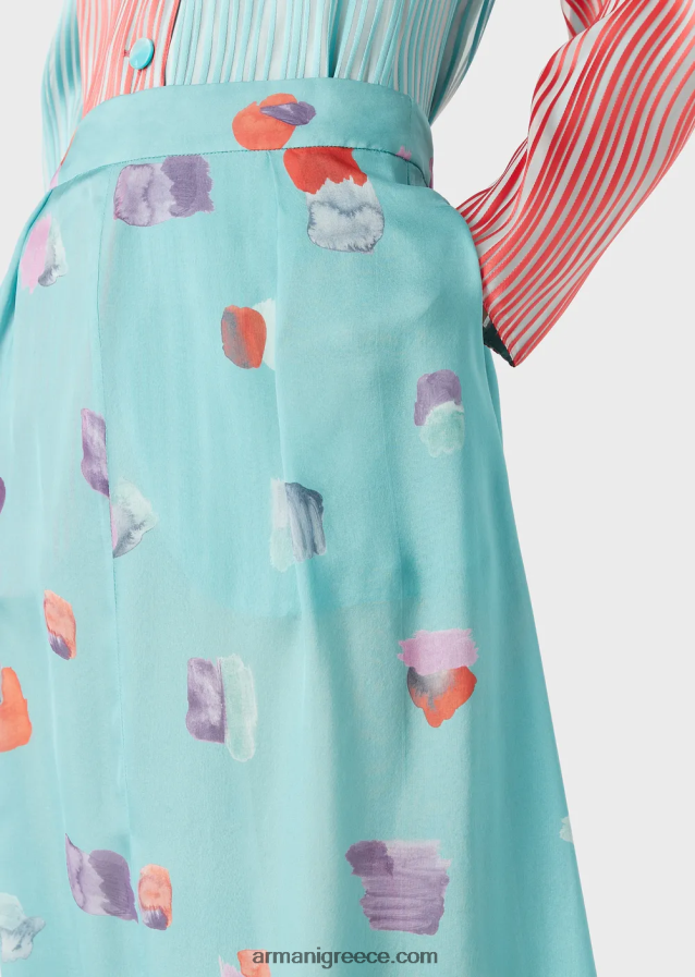 γυναίκες Armani Jodhpurs από μετάξι-σιφόν με ζωγραφική στάμπα 4046R6325