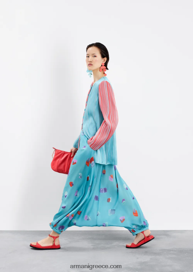 γυναίκες Armani Jodhpurs από μετάξι-σιφόν με ζωγραφική στάμπα 4046R6325