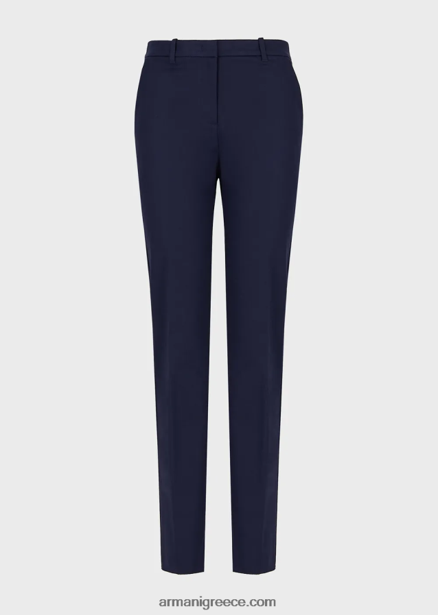γυναίκες Armani Stretch couture-βαμβακερό λεπτό παντελόνι 4046R6290 ναυτικό μπλε