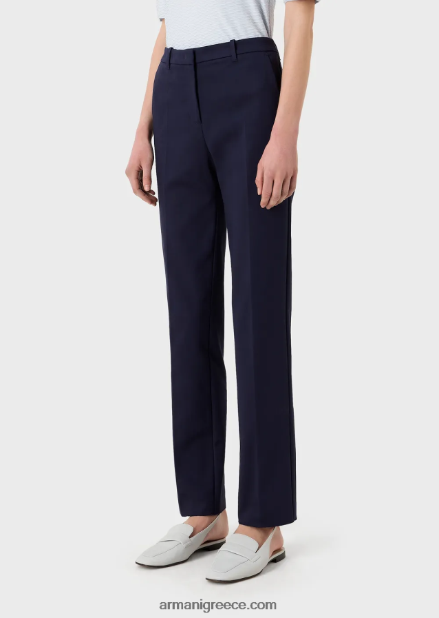 γυναίκες Armani Stretch couture-βαμβακερό λεπτό παντελόνι 4046R6290 ναυτικό μπλε