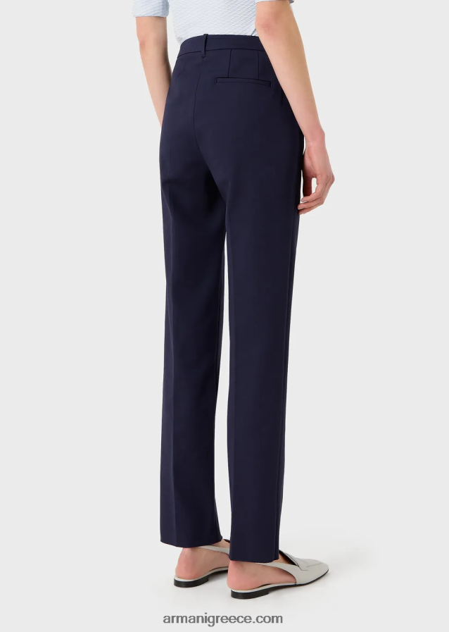 γυναίκες Armani Stretch couture-βαμβακερό λεπτό παντελόνι 4046R6290 ναυτικό μπλε