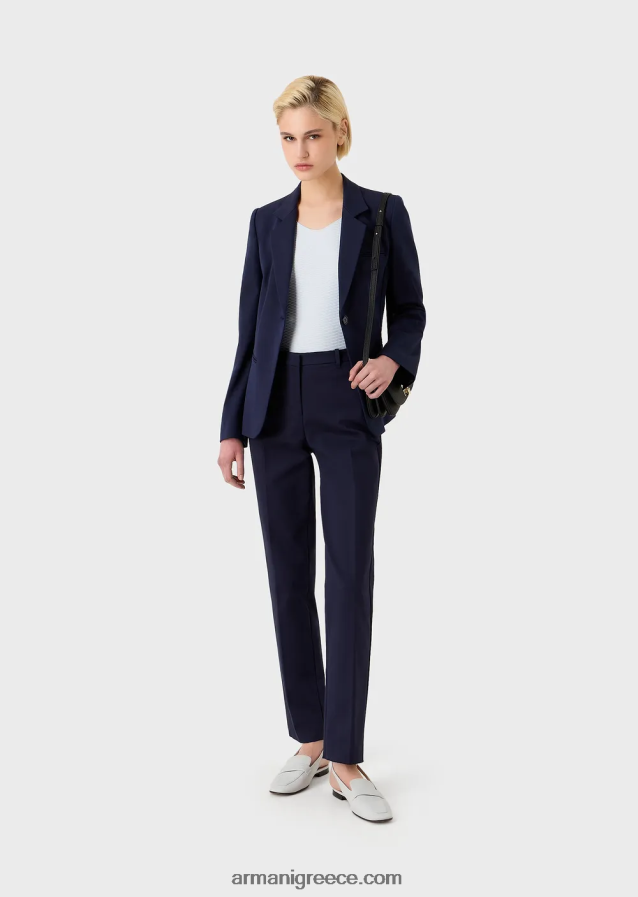 γυναίκες Armani Stretch couture-βαμβακερό λεπτό παντελόνι 4046R6290 ναυτικό μπλε