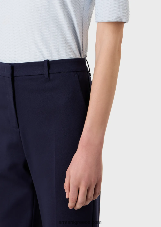 γυναίκες Armani Stretch couture-βαμβακερό λεπτό παντελόνι 4046R6290 ναυτικό μπλε