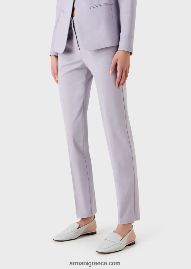γυναίκες Armani Stretch couture-βαμβακερό λεπτό παντελόνι 4046R6292 λιλα