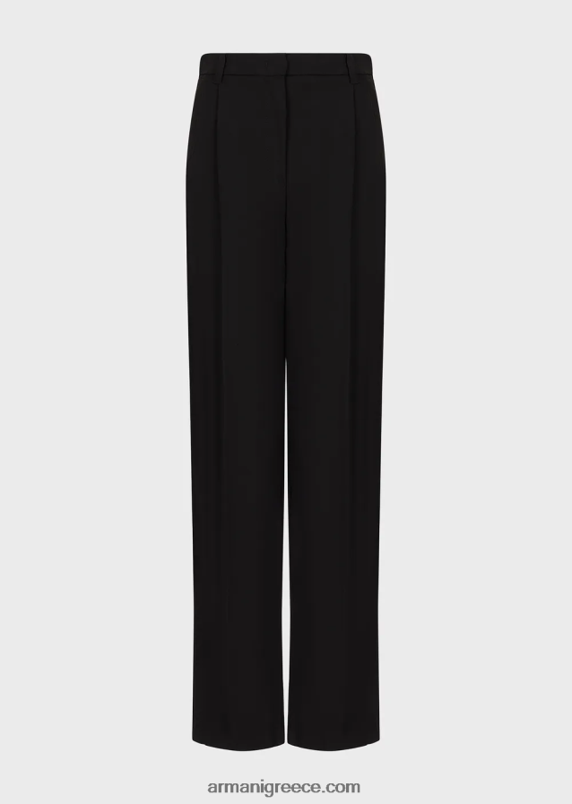 γυναίκες Armani παντελόνι με βελάκια από μαλλί barathea 4046R6319 μαύρος