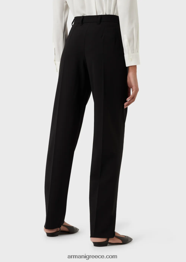 γυναίκες Armani παντελόνι με βελάκια από μαλλί barathea 4046R6319 μαύρος