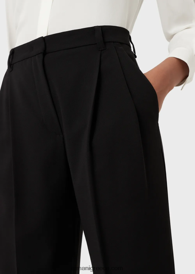 γυναίκες Armani παντελόνι με βελάκια από μαλλί barathea 4046R6319 μαύρος