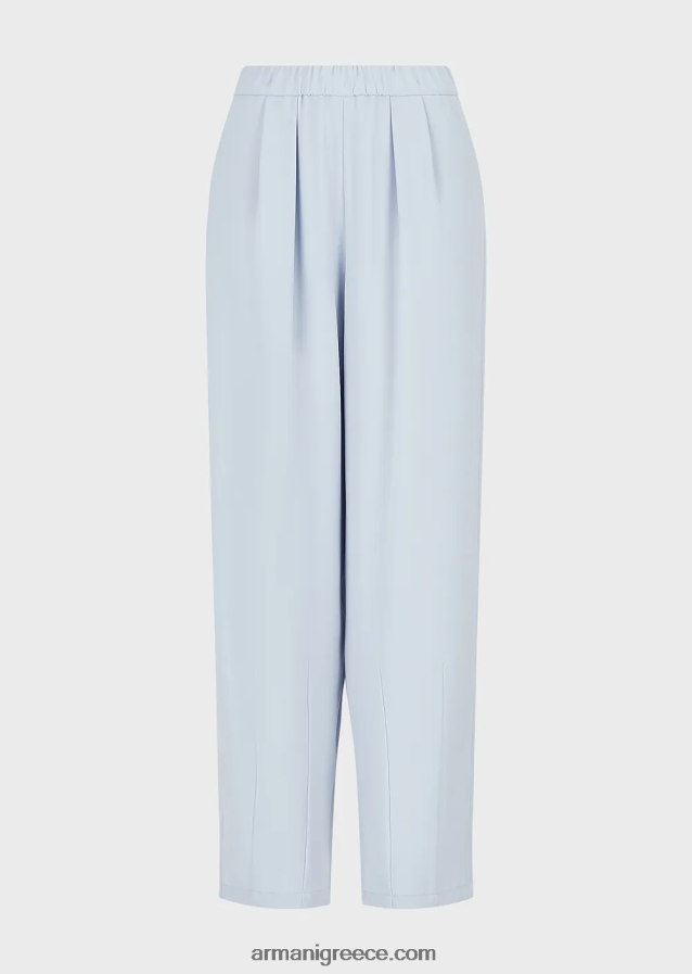 γυναίκες Armani παντελόνι τεχνική-cady με λάστιχο στη μέση 4046R6301 γαλανός