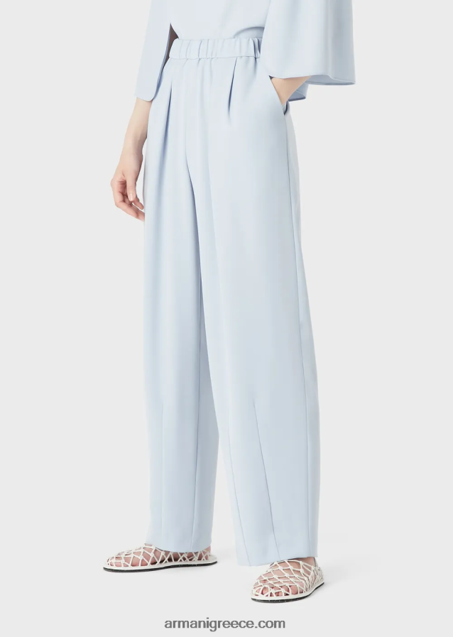 γυναίκες Armani παντελόνι τεχνική-cady με λάστιχο στη μέση 4046R6301 γαλανός