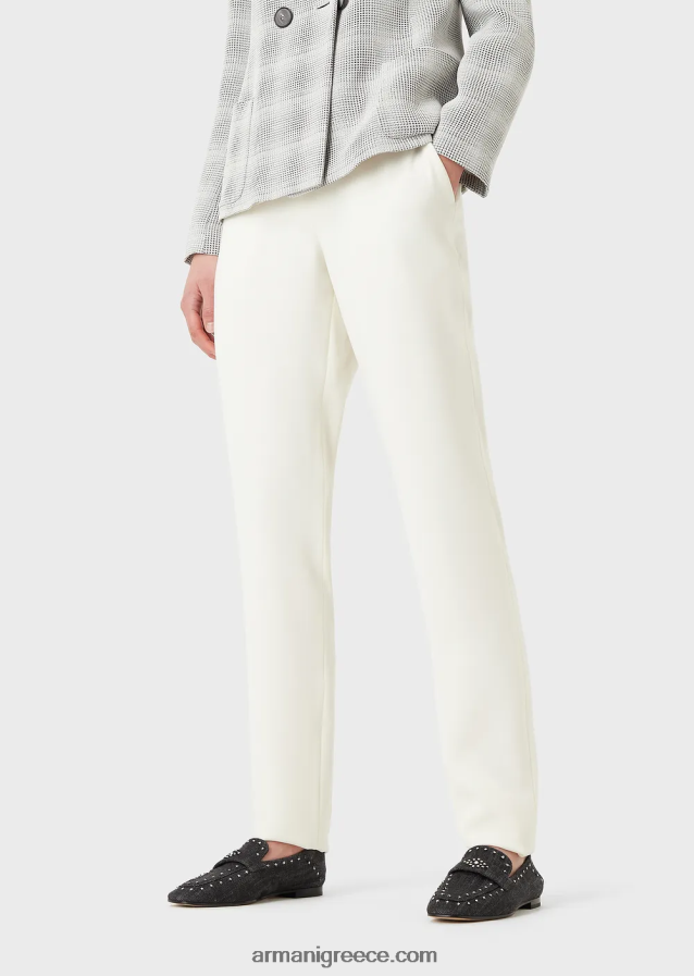 γυναίκες Armani παντελόνι τσιγάρου τεχνική-cady 4046R6306 άσπρο