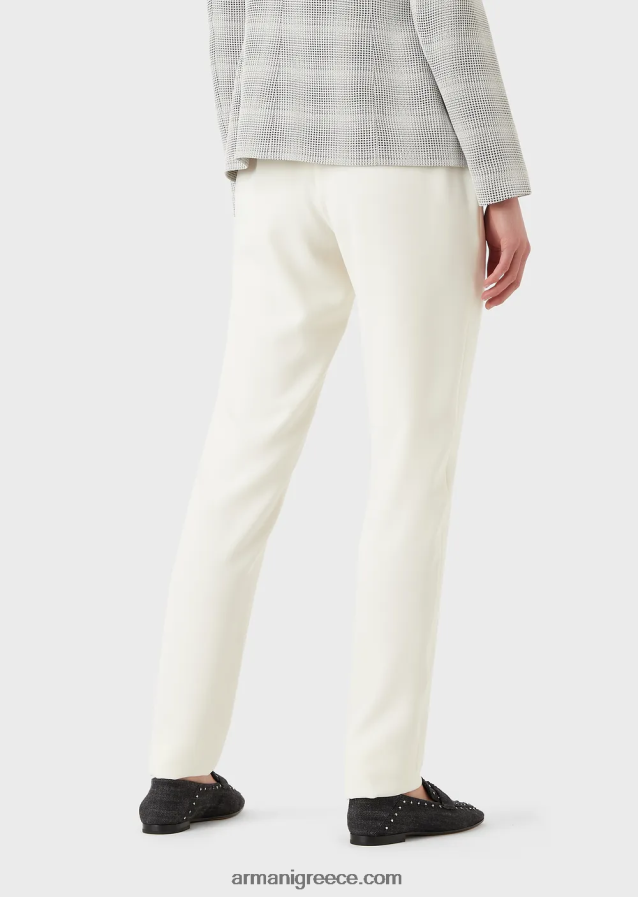 γυναίκες Armani παντελόνι τσιγάρου τεχνική-cady 4046R6306 άσπρο