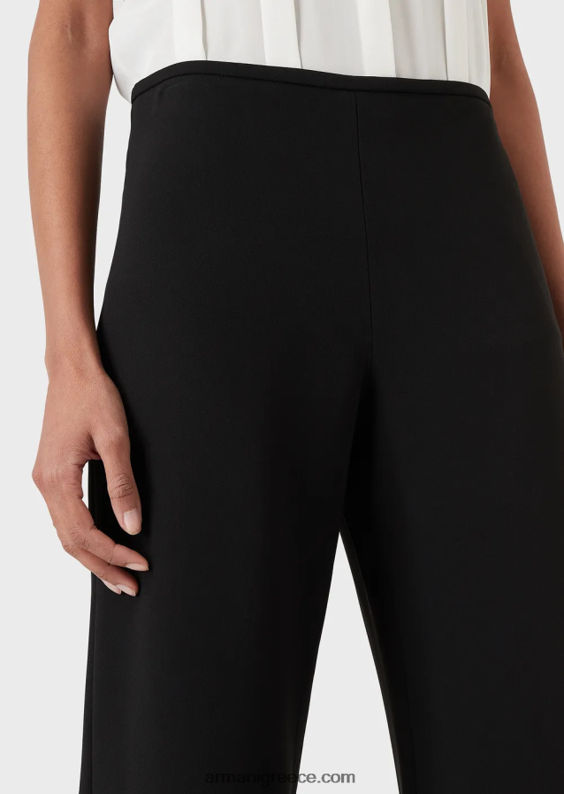 γυναίκες Armani παντελόνι cady crepe palazzo 4046R6309 μαύρος