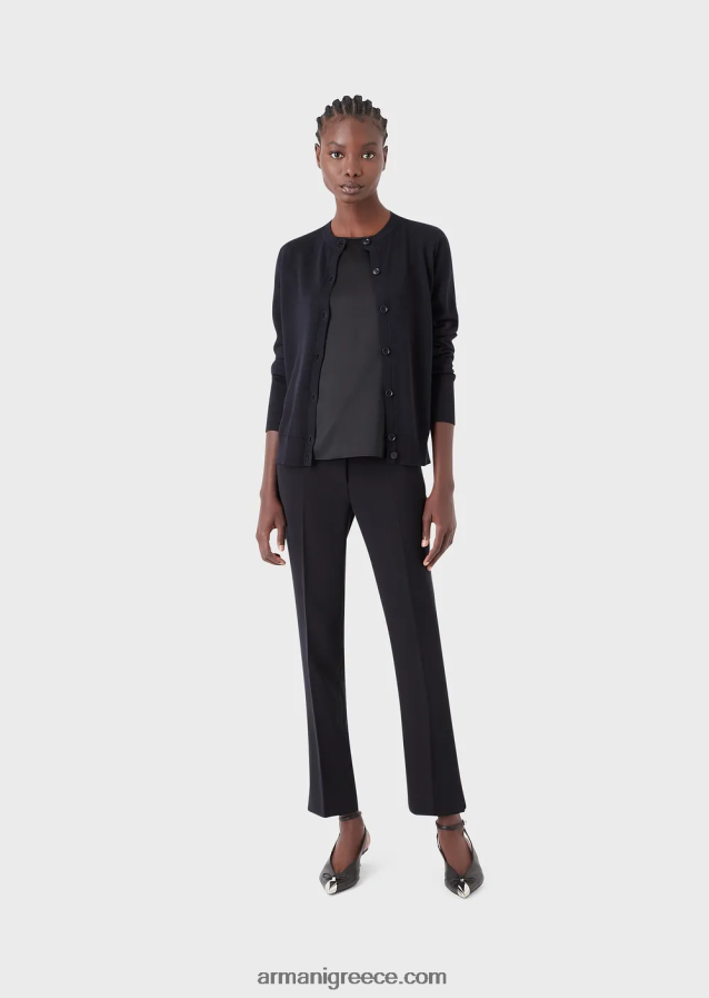 γυναίκες Armani τεχνικό παντελόνι cady flared 7/8 4046R6316 ναυτικό μπλε